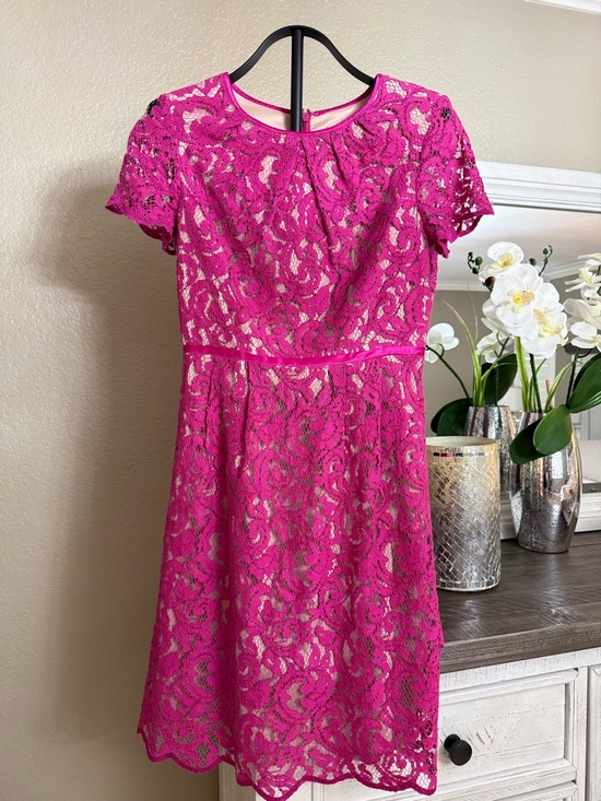 Adrianna Papell Dresses & Skirts - Adrianna Papell Fuchsia Lace Dress